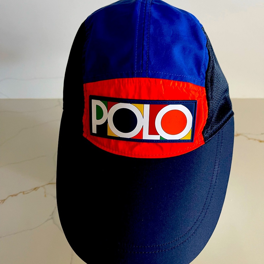Vintage Polo Ralph Lauren long bill graphic hat snowbeach p-wing bear